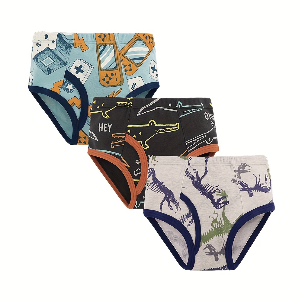 Toddler Boys Briefs Full Cartoon Tractor/ Dinosaur Print - Temu