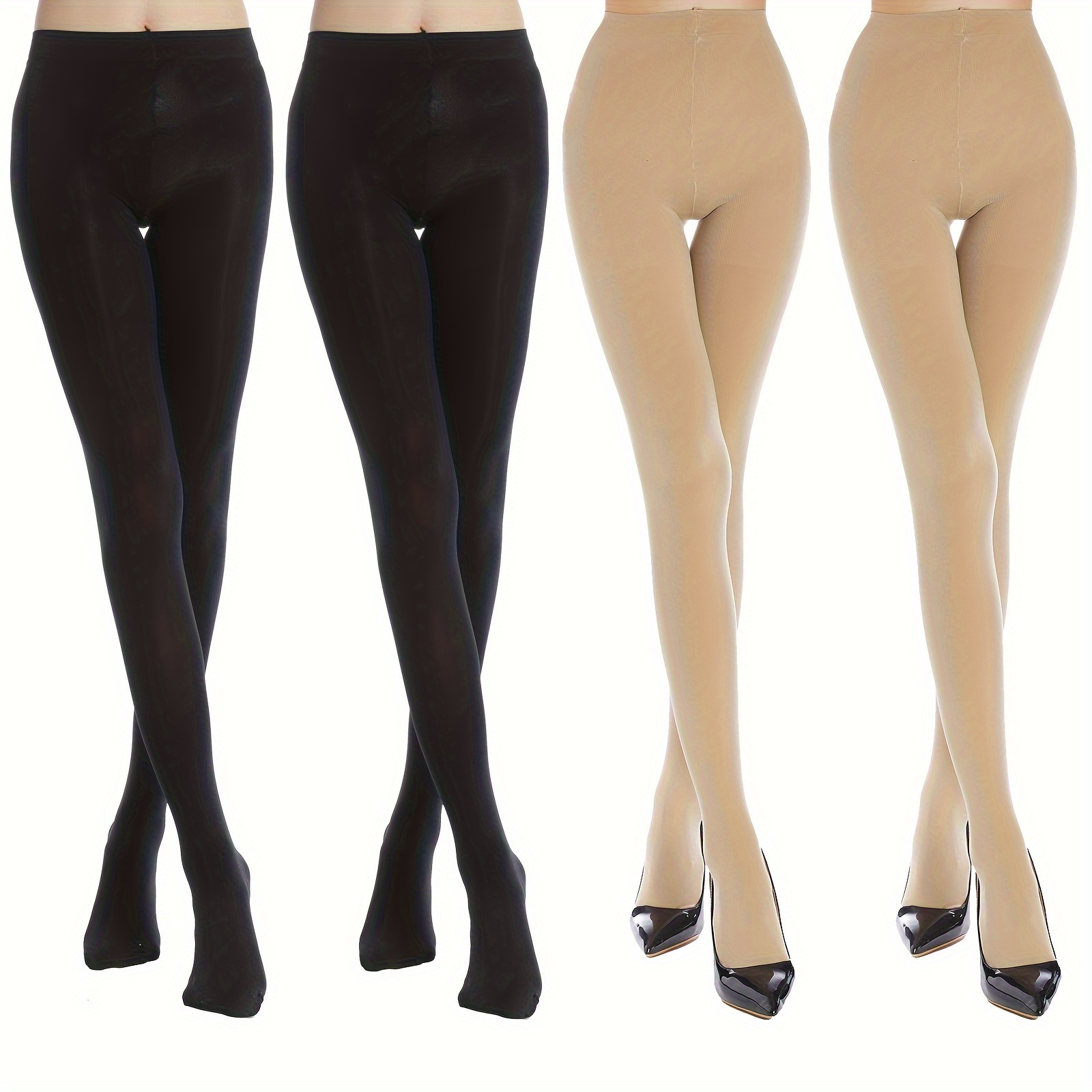 Opaque Elastic Pantyhose High Waist Slim Footed Pantyhose - Temu