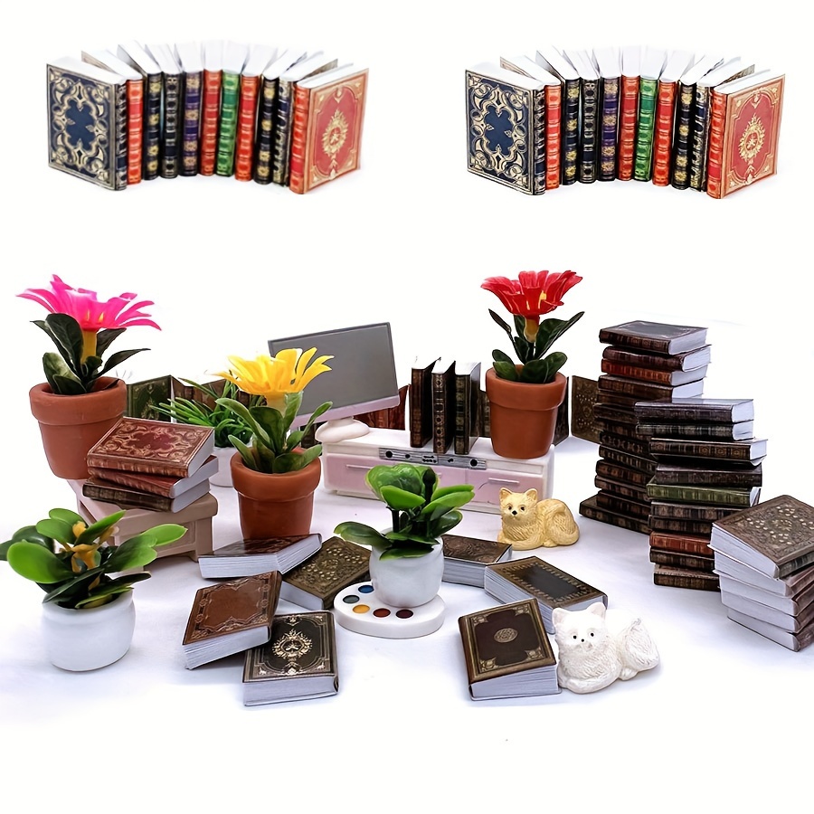 Mini étagère à livres en bois salon Micro paysage maison 1:12