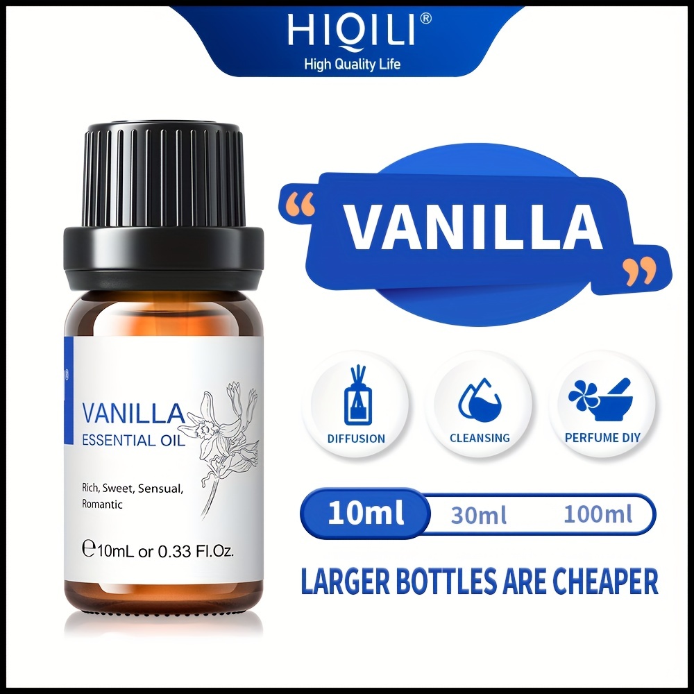 HIQILI 100ml/3.38oz. Vanilla Essential Oil, 100% Pure Natural Diffuser  Aromatherapy Oil For Skin, Body, Massage, Humidifier, Home Fragrance,  Lasting Aroma Soap And Candle Making