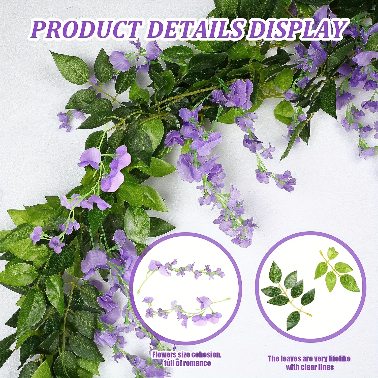 Artificial Wisteria Garland Wedding Silk Wisteria Vine, Artificial Wisteria Vine Fake Wisteria ...