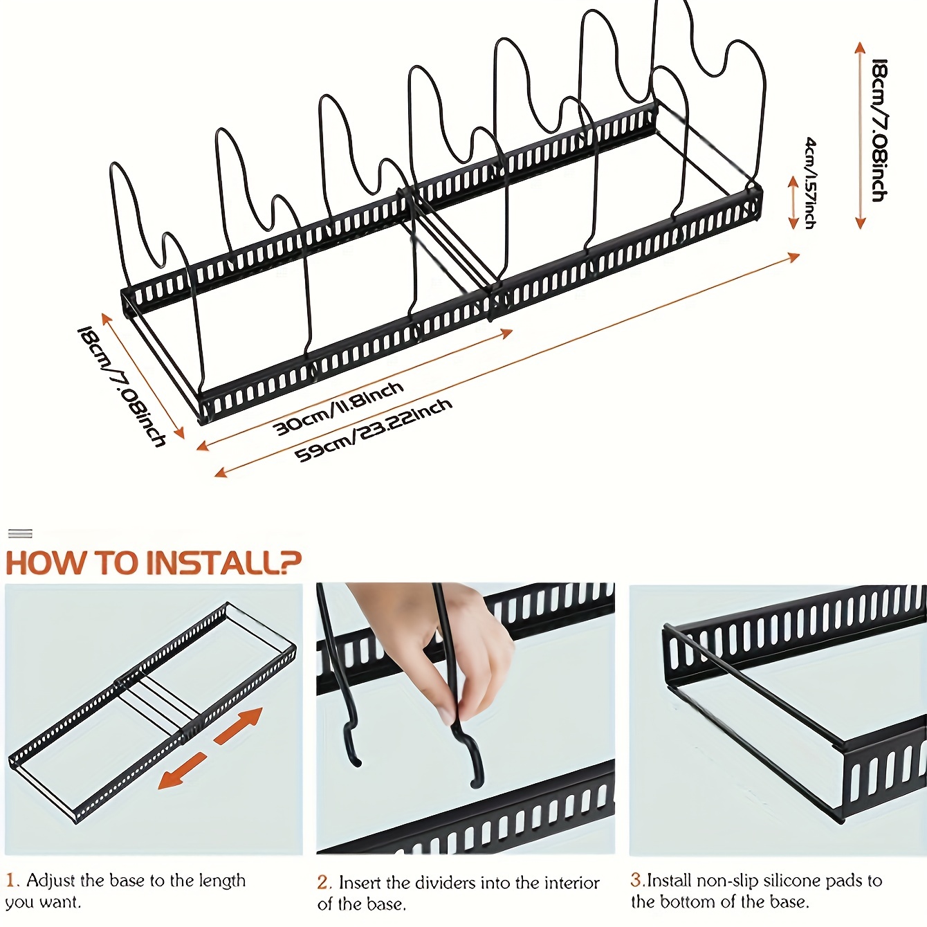 Teklemon Organizador de Sartenes y Ollas, Soporte Sartenes de Tamaño  Expandible Organizadores Sartenes con 10 Divisores Ajustables Separador de  Sartenes Organizador Cocina para Almacenar Ollas y Tapas : : Hogar  y cocina