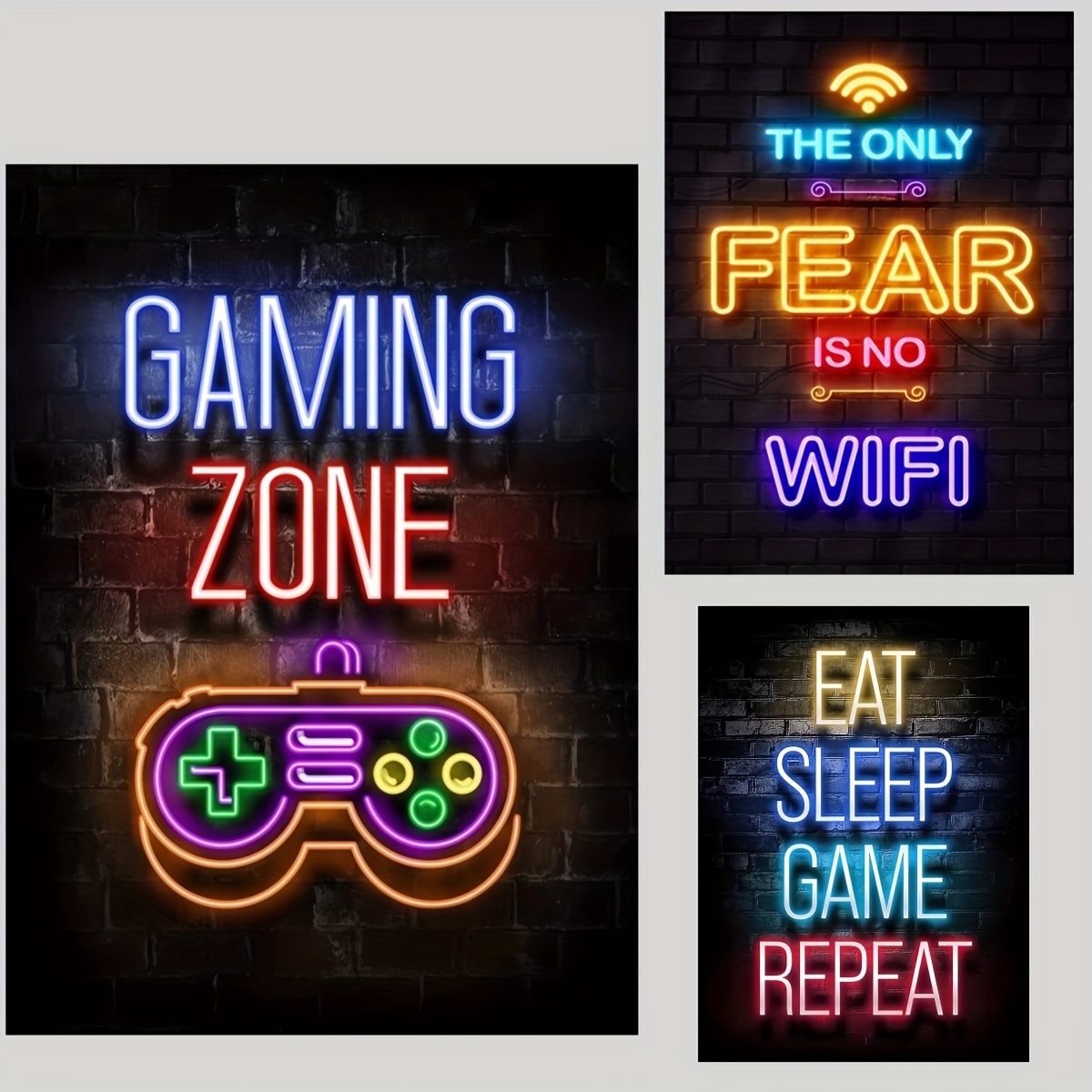 Game Neon Sign, Eat Sleep Game Wall Decoration Glow at Night Neon
