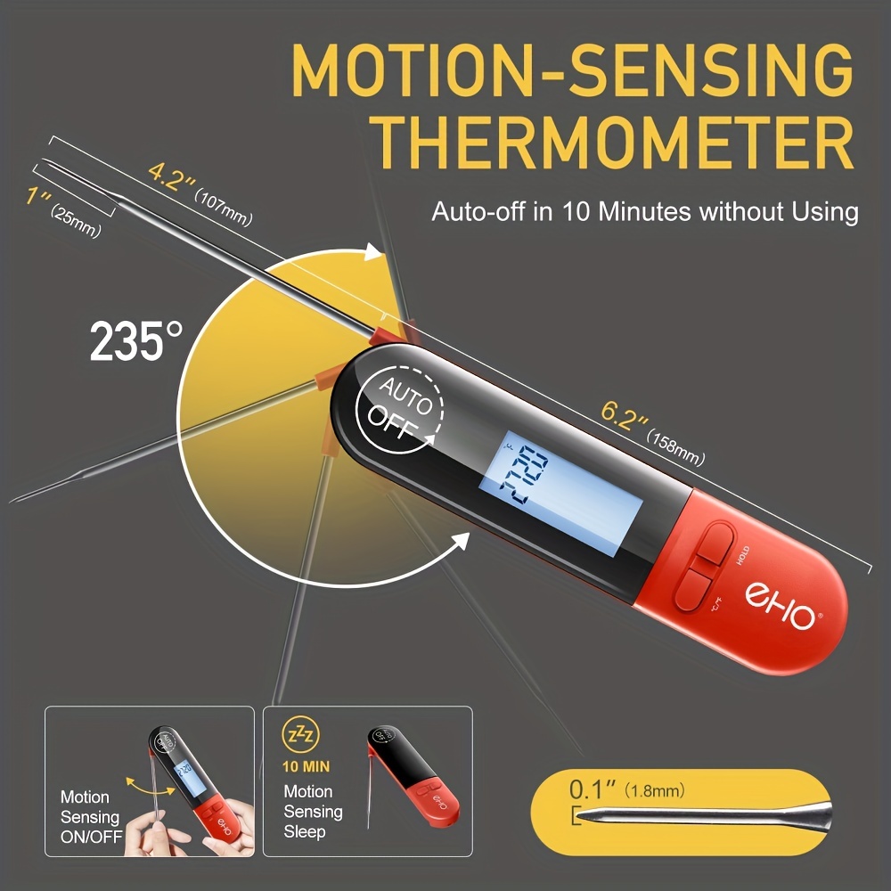 Meat Thermometer 360° Reversible Display Instant Read Food - Temu