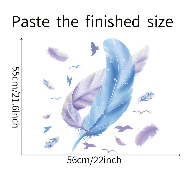 Autocollants muraux en plumes plumes de vent colorées - Temu France
