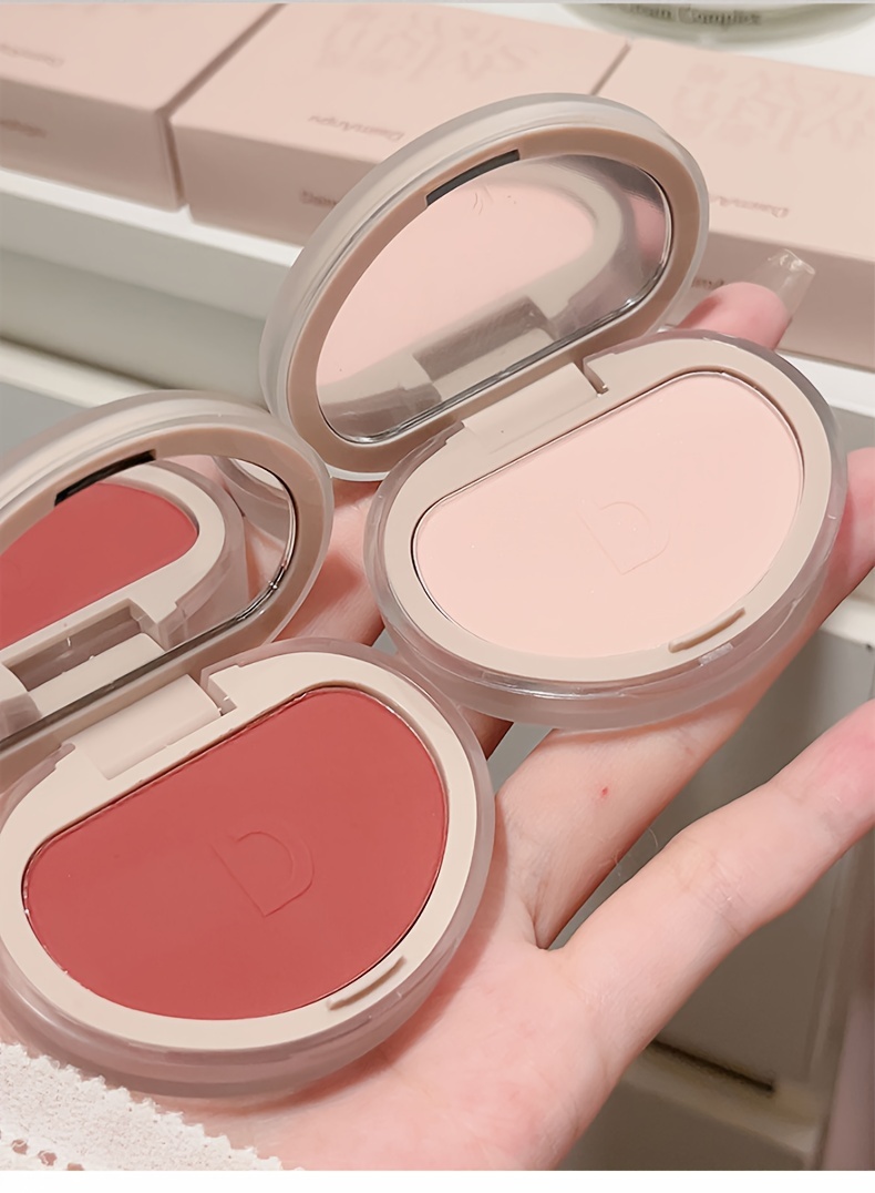 Long Lasting Waterproof Facial Honey Powder Blush with Creamy Texture, Lightweight, Non-Dry, Fresh, Sweet Natural Nude Color and Containing Plant Squalane