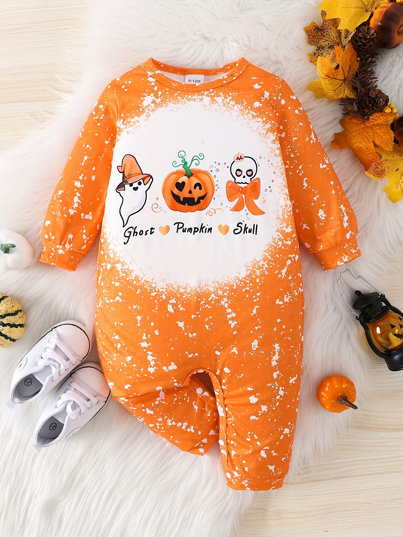 Girl's Halloween Costume Cartoon Pumpkin Ghost Pattern - Temu