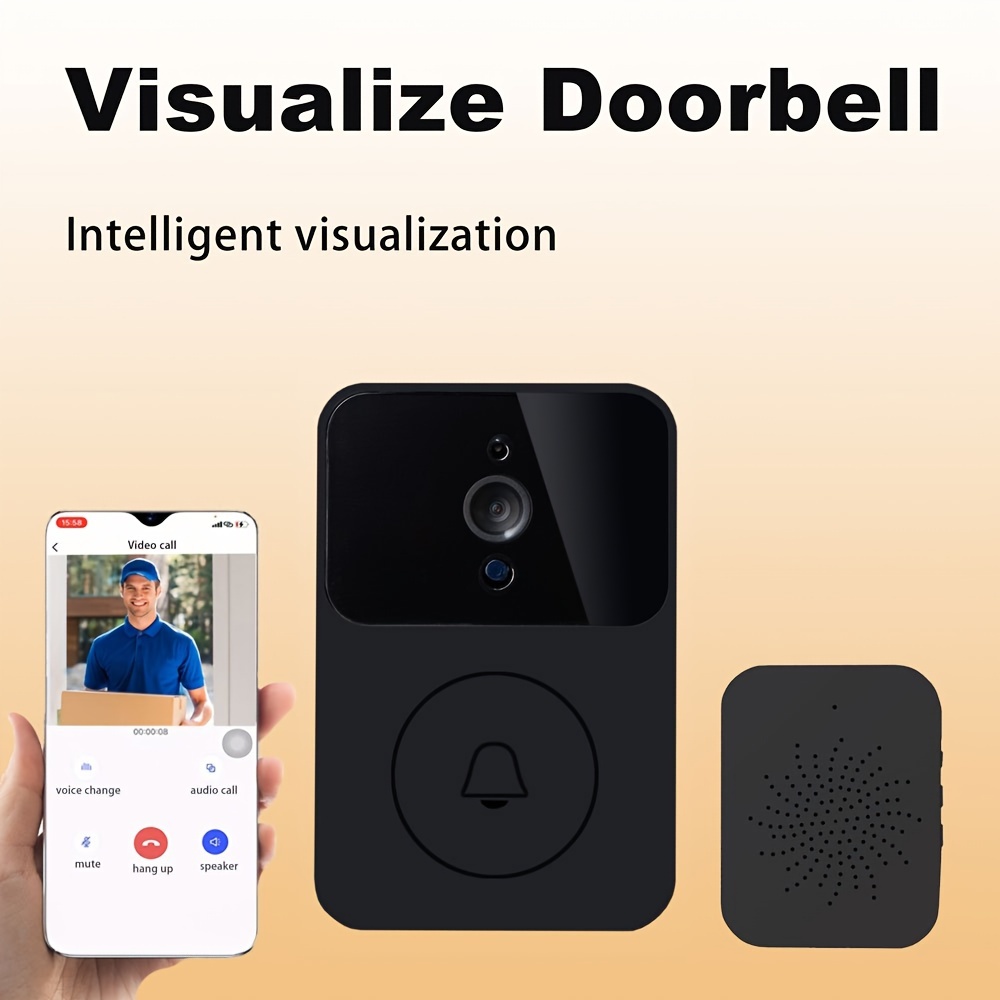 1pc Timbre Inalámbrico De Video Con Cámara, Ángulo Amplio Visual  Inteligente, Timbre De Puerta De Seguridad Recargable, Timbre De Puerta De  Video Inal