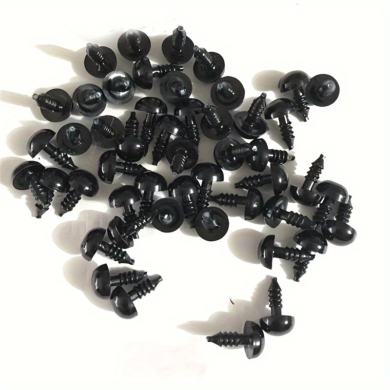 Yeux de sécurité amigurumi 12mm en plastique noir pour poupée