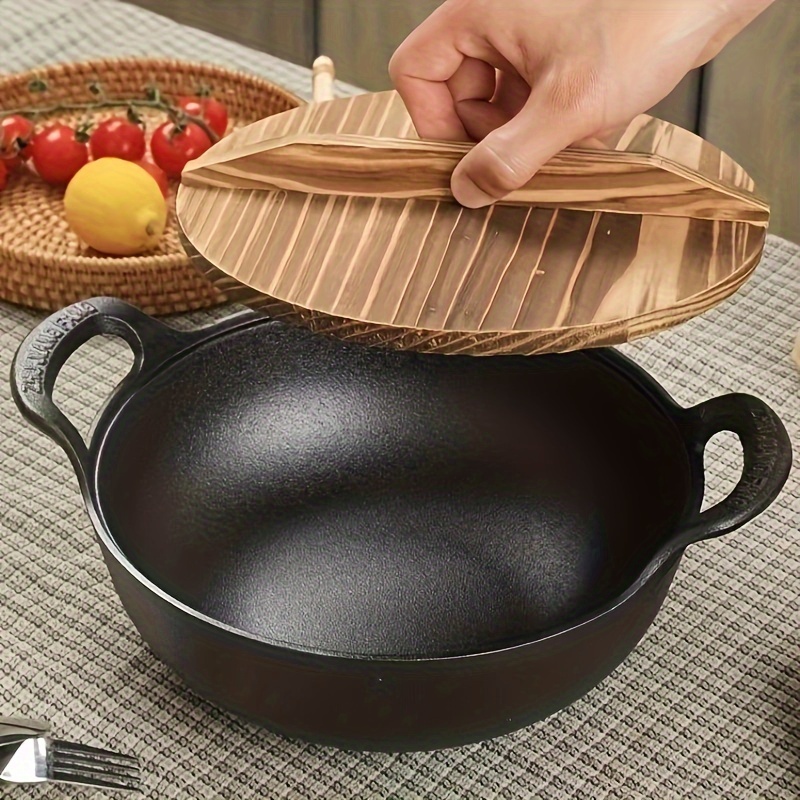 Traditional Chinese Wok Wooden Lid Non Stick Cooking Pot - Temu