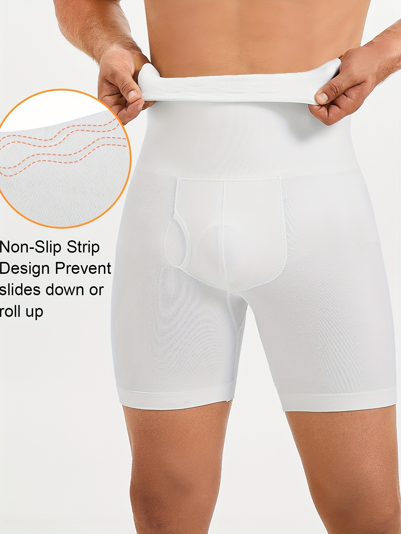 Men Tummy Control Shorts High Waist Body Shaper Compression Belly Girdle  Slimming Underwear Boxer Briefs Abdomen Control Pants Color: Black, Size:  XL