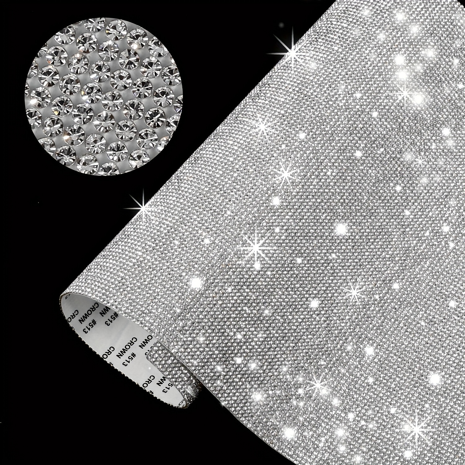 Sparkle : Silver Self adhesive Rhinestone Trim For Car - Temu
