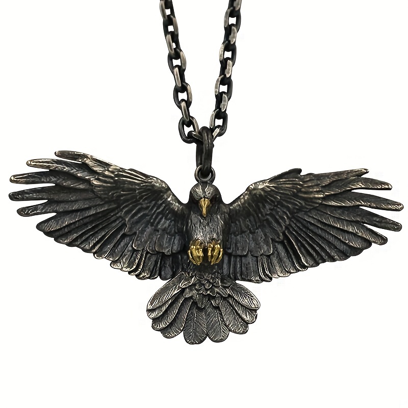 

1pc Trendy Creative Vintage Hip Hop Bungee Eagle With Wings Pendant Necklace Decorative Accessories For Holiday Party Gift Men Accessories