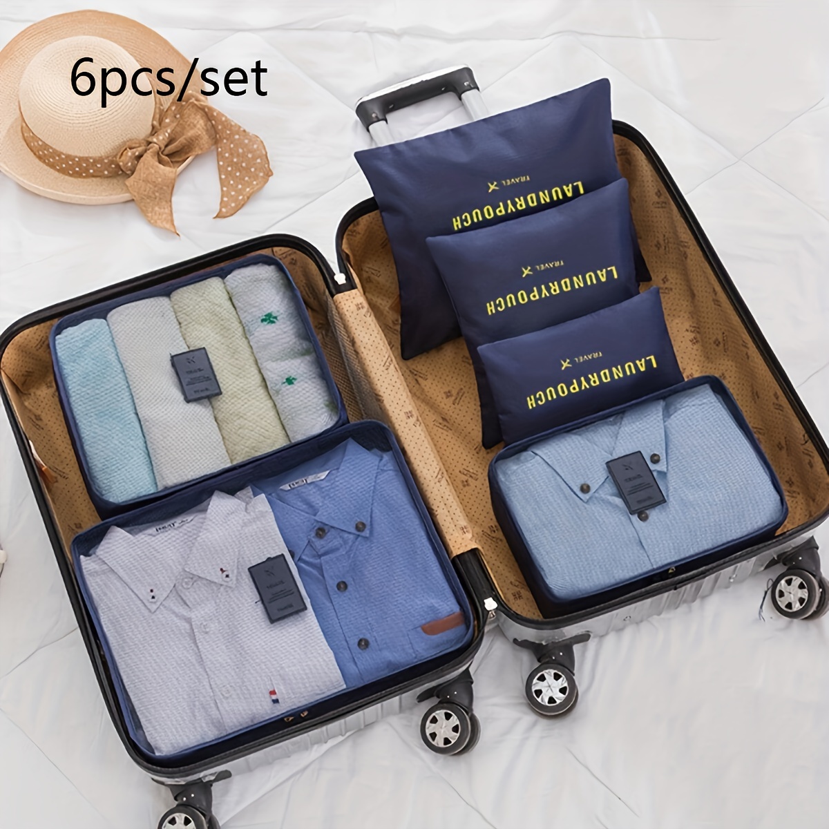 7pcs Travel Storage Bag Set, Business Trip Travel Underwear Organizer Bag,  Luggage Clothes Packing Cubes, Cosmetic Sub-packing Bag With Shoes Bag