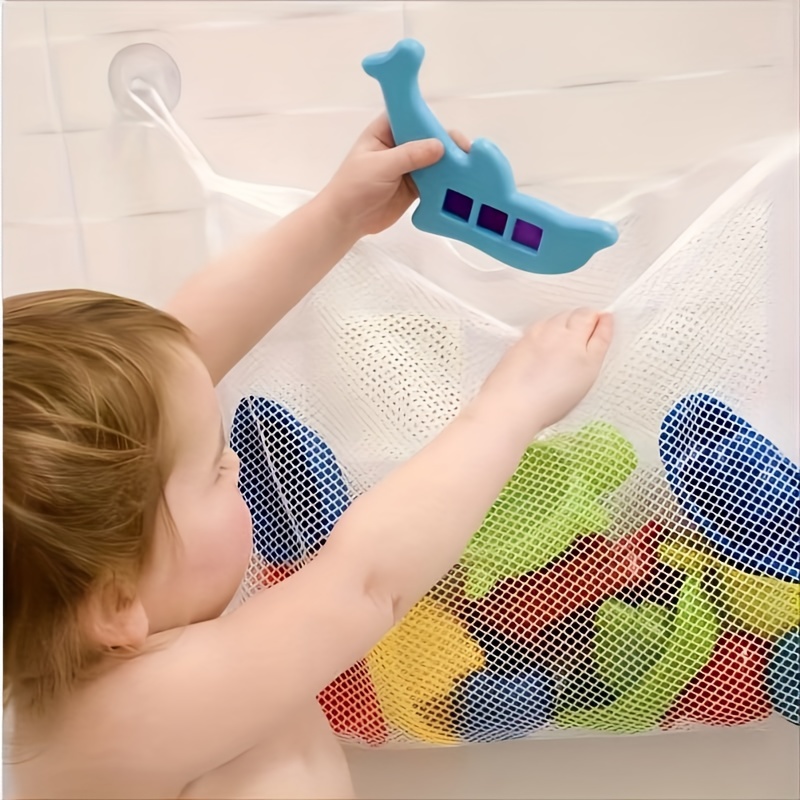 Quick Dry Mesh Bathtub Toy Organizer With Suction Cup Hooks