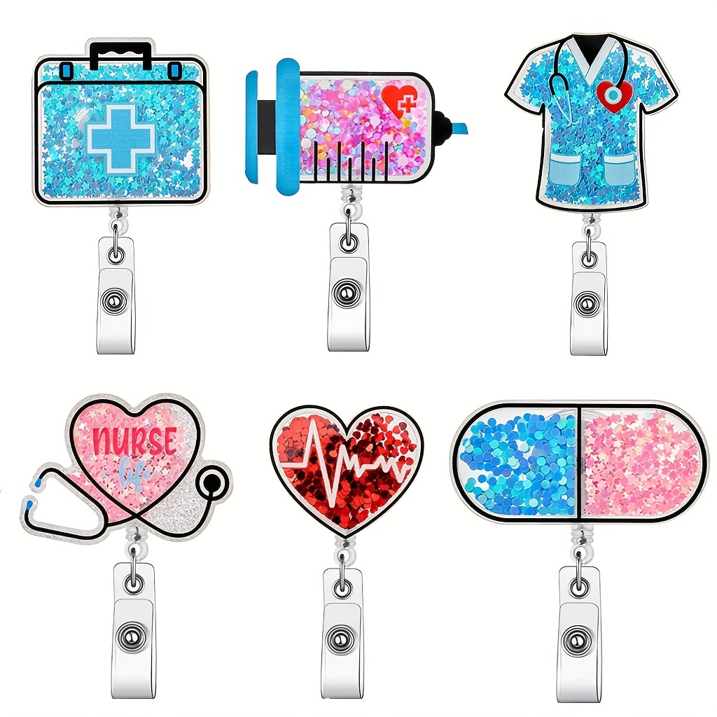 Nursing Badge Reel, Medicine Cartoon Retractable Badge Reel, Healthcare  Badge Reel, Retractable ID Lanyard Name Tag Card Badge Holder Clip