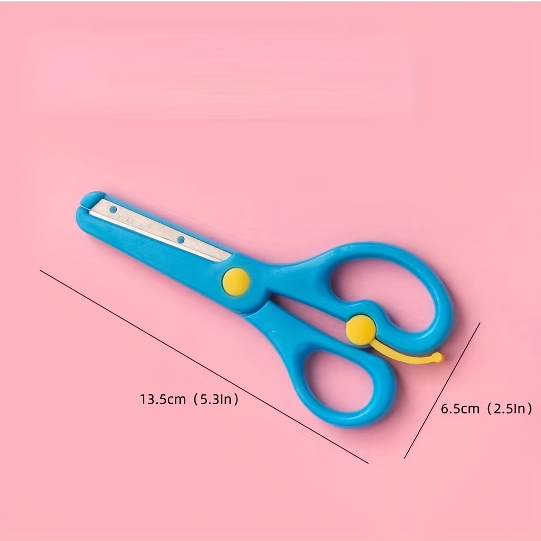 Plastic Hand Scissors Student Scissors Cartoon Anti pinch - Temu