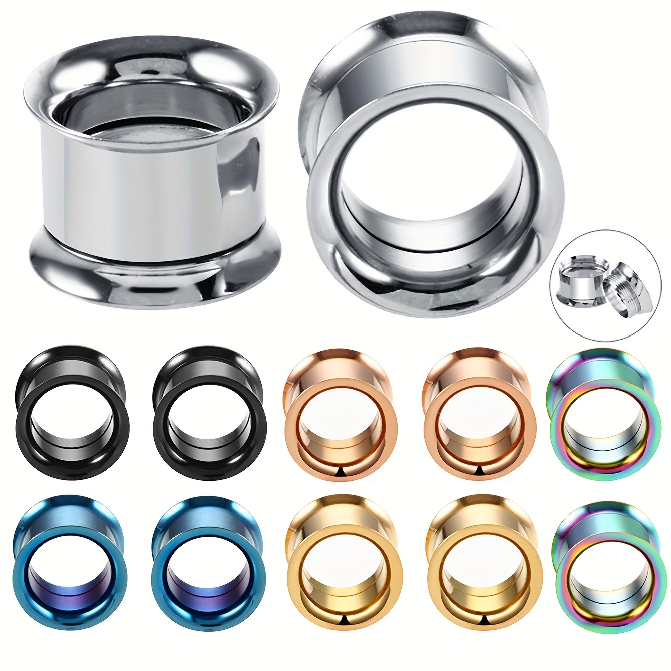 Men's Double Flared Ear Gauges for Piercing