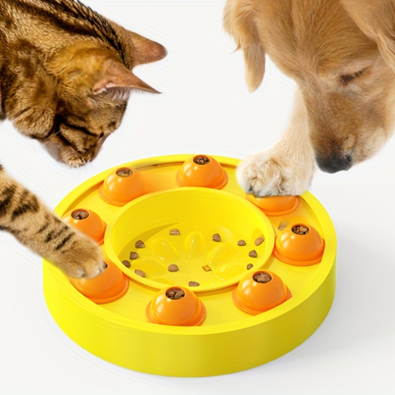 Dog Puzzle Food Dispenser Toy, Plastic Dog Turnable Toy Slow Feeder Basin  For Training Feeding Interactive Dog Toys - Temu