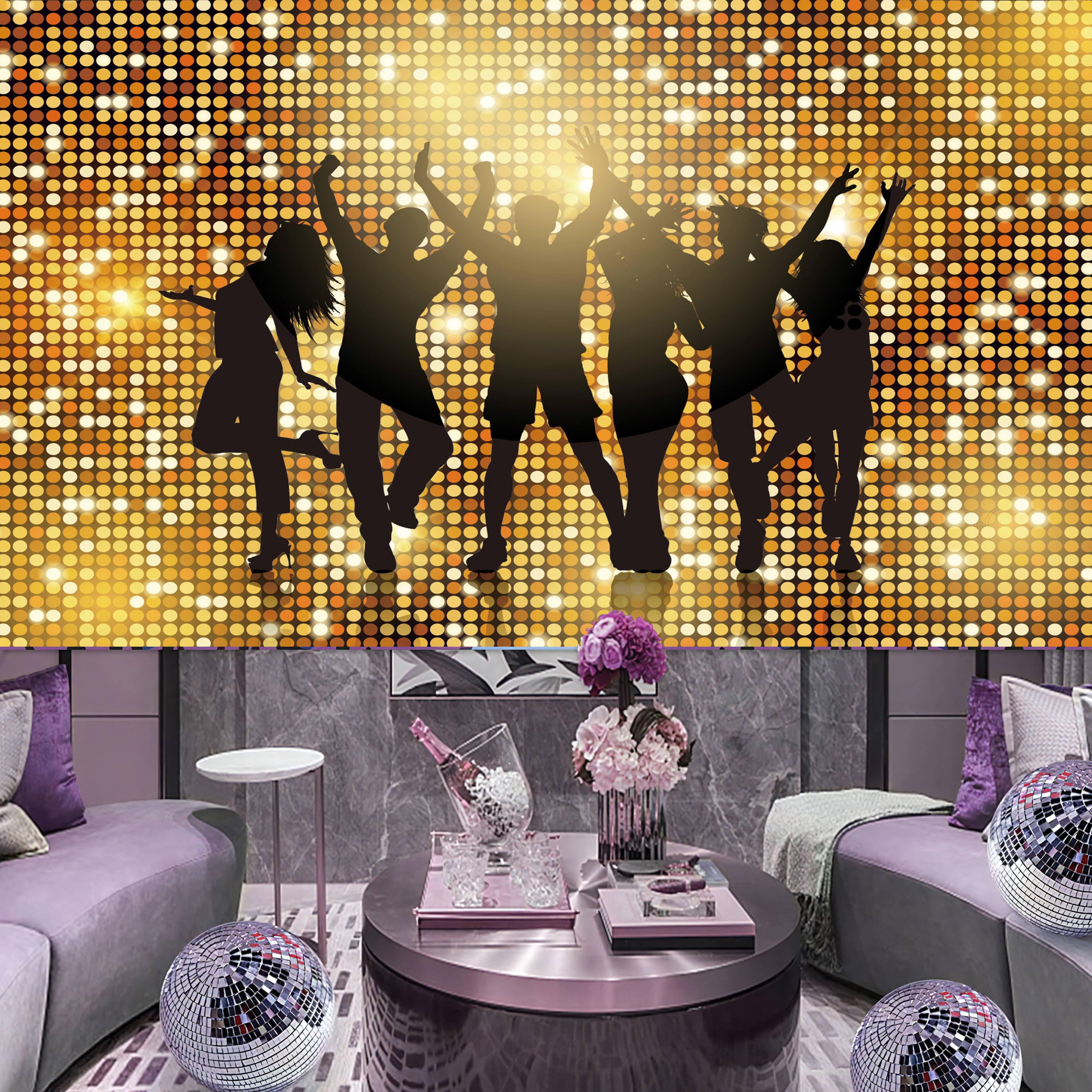 4 Dance Party Backgrounds Set  Party background, Disco party
