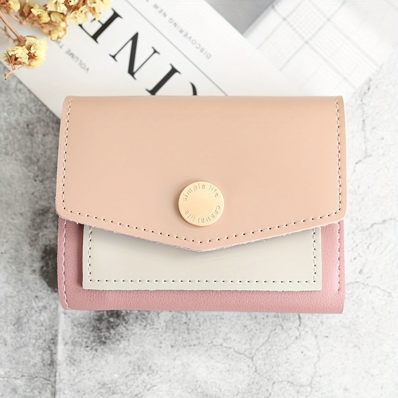 Mini Genuine Leather Credit Card Holder, Short Small Trifold Wallet, Women's  Clutch & Coin Purse - Temu