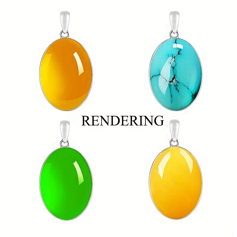 925 Sterling Silver Oval Shape Bezel Pendant for DIY