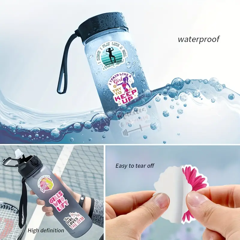 Girl Workout Stickers Water Bottles Vinyl Cardio Stickers - Temu