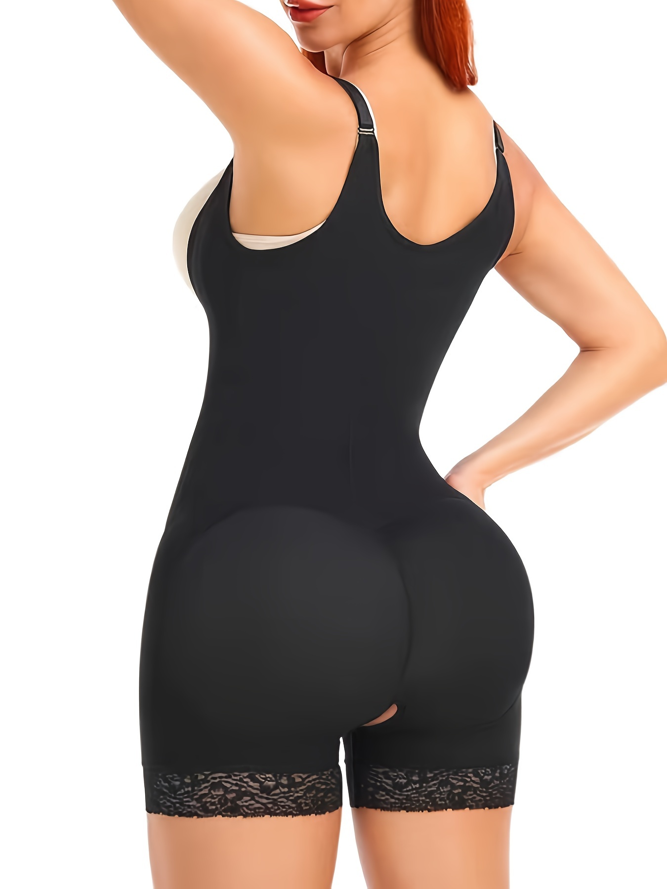 1pc Women's Lightweight Tummy Control Butt Lifting Open-Crotch Postpartum  Bodysuit