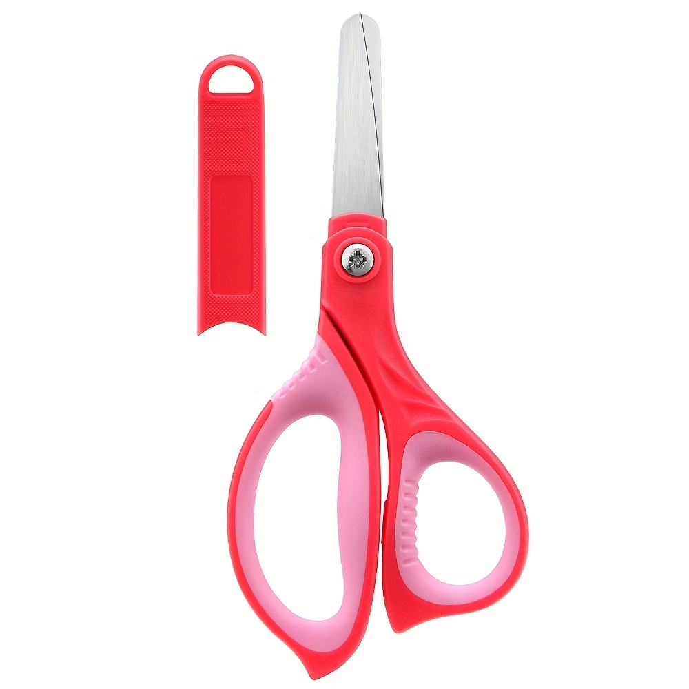 Kids Scissors,5.5 Blunt tip Scissors for Children,scissors for school  kids,Safe blade suitable for cutting paper handicraft painting  school,Pink-6
