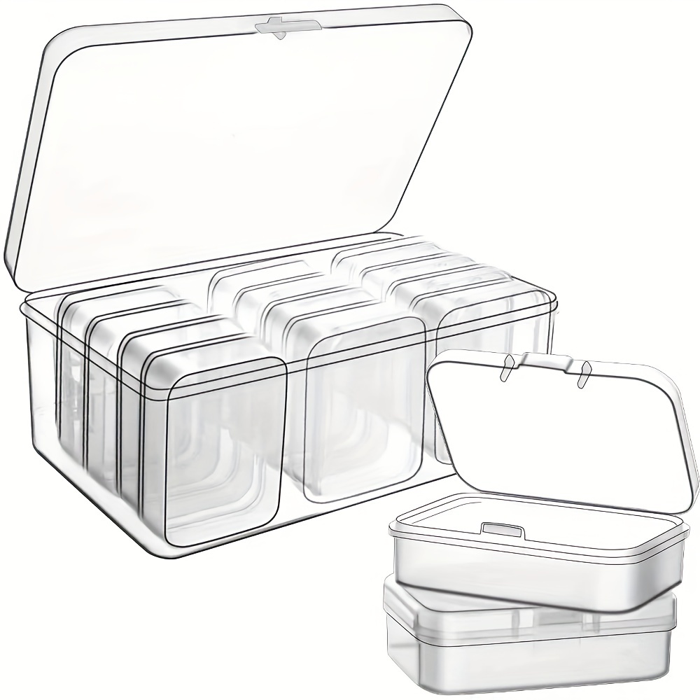 40 Pack Pack Clear Plastic Beads Storage Containers Box with Hinged Lid for  Small Items, Diamond, Beads (2.2X2.2X0.79In)