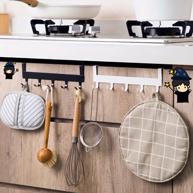 Rotatif à 360° Porte Ustensiles Cuisine,Support Ustensiles Cuisine avec 6  crochets,sans perçage Rangement