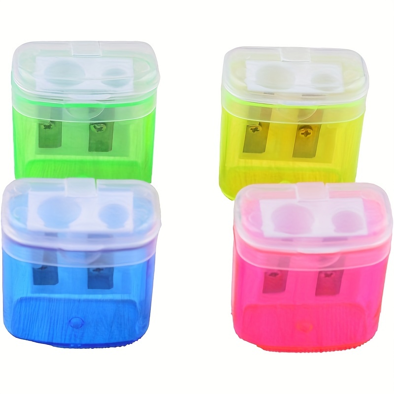 Pencil Sharpeners, Manual Pencil Sharpener,Dual Holes Handheld Pencil  Sharpeners With Lid For Kids Adults School Office Home Supply