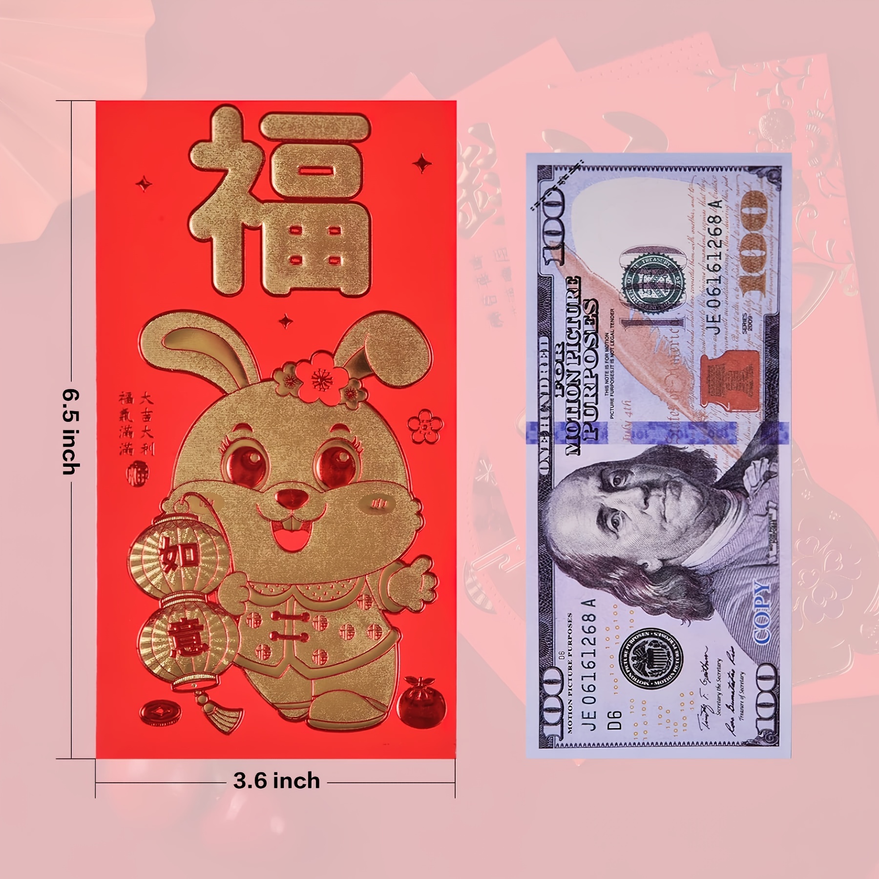 Year Of The Rabbit Red Envelope 12Pcs Lucky Money Envelopes 2023 Cartoon Red  Envelope 