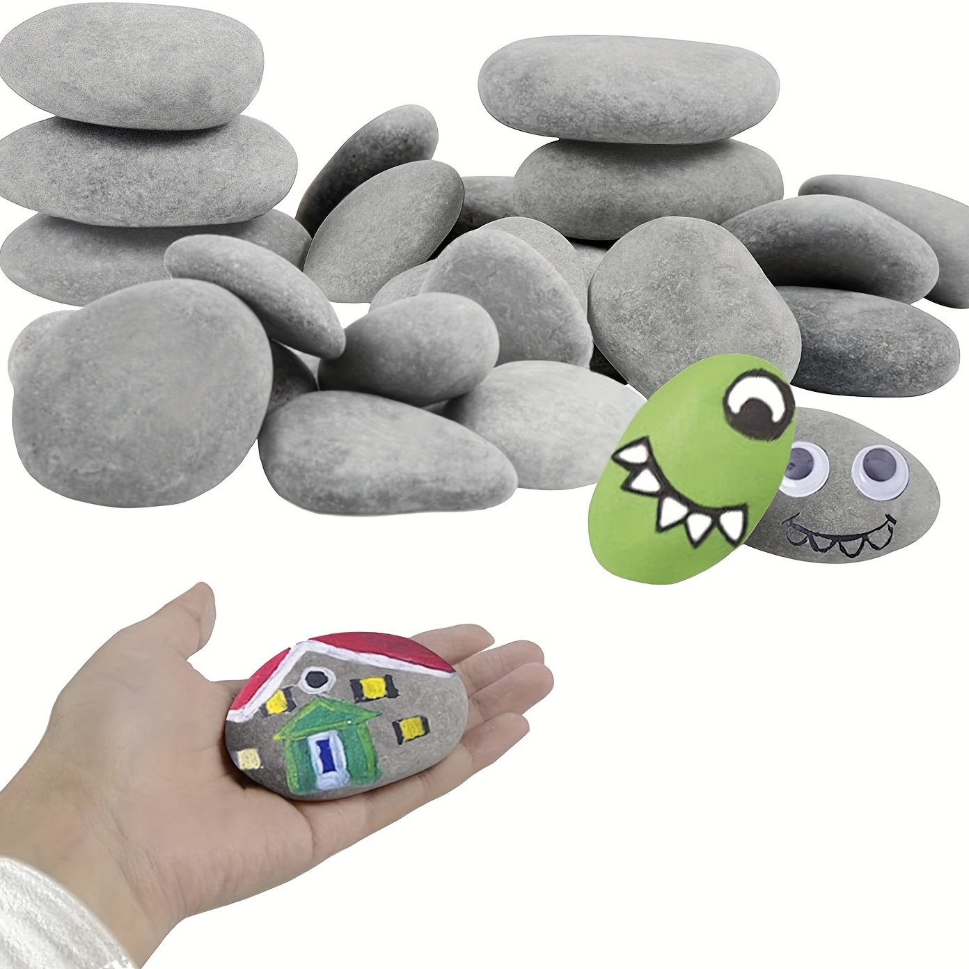 Flat Rocks for Painting Painted Stone Fish Tank Accessories Household Stones  Decor - AliExpress