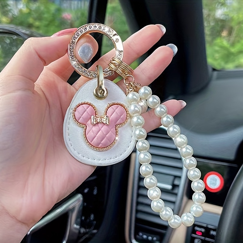 Cute Bear Keychain Pu Leather Airtag Id Card Holder Air Tags Purse Bag  Backpack Car Key Charm Earbud Case Accessory Women Girls Gift - Temu