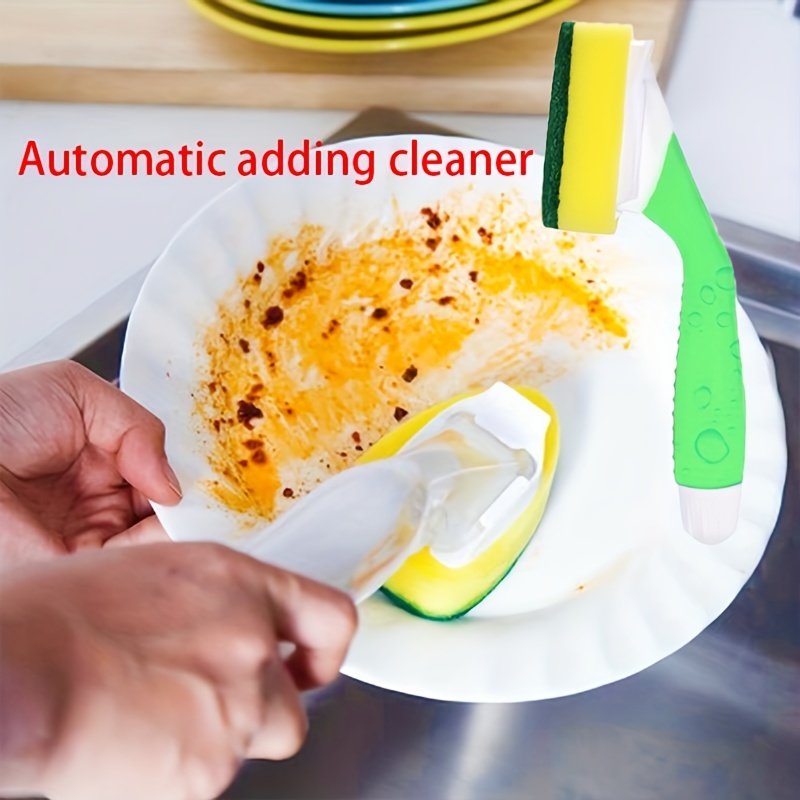 Clean House 2 Soap Dispenser Scrubber Cleaner Dish Wand Brush Scrub Refill Washing Kitchen !