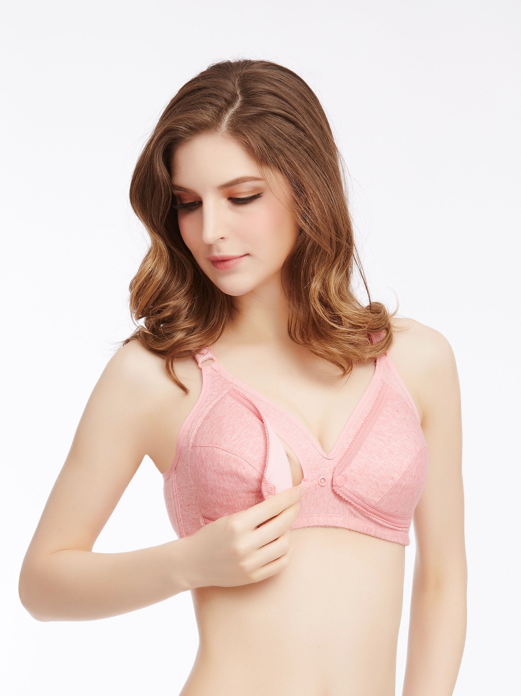 Breastfeeding underwear pregnant women without steel ring gathered to  prevent sagging before opening and postpartum nursing cotton bra thin