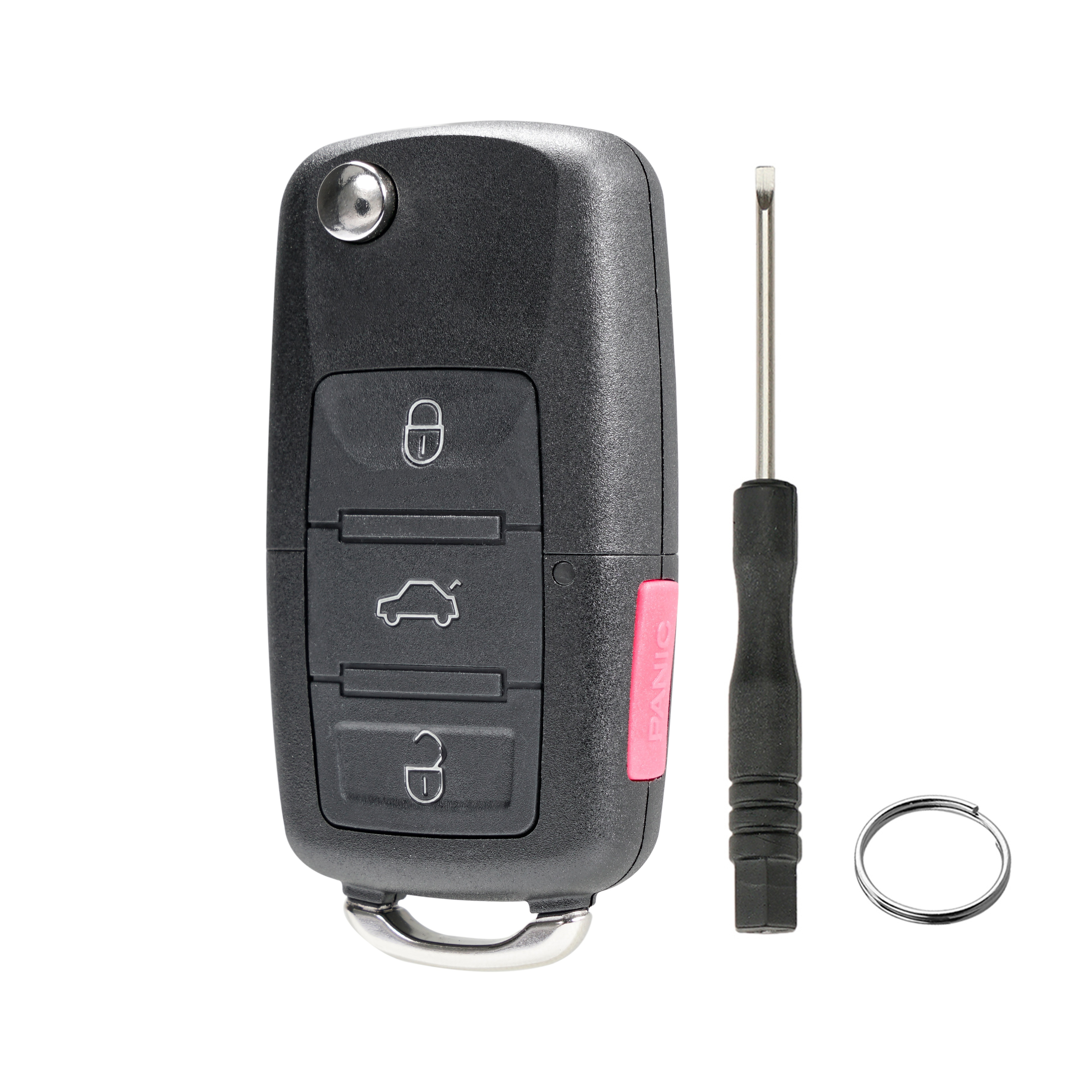 Modifié 3 boutons de télécommande Étui à clés de voiture pliable Shell Flip  pour VW Golf 4 5 Passat b5 b6 polo Touran Jetta Seat Skoda : :  High-Tech