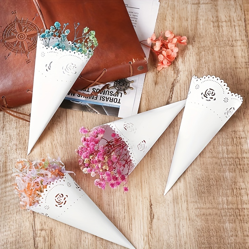 Craft Paper Petal Cones for Wedding, Already Rolled Set of 100 Cones. Craft  Paper White Paper Cone,wedding Petal Cones,paper Cones 