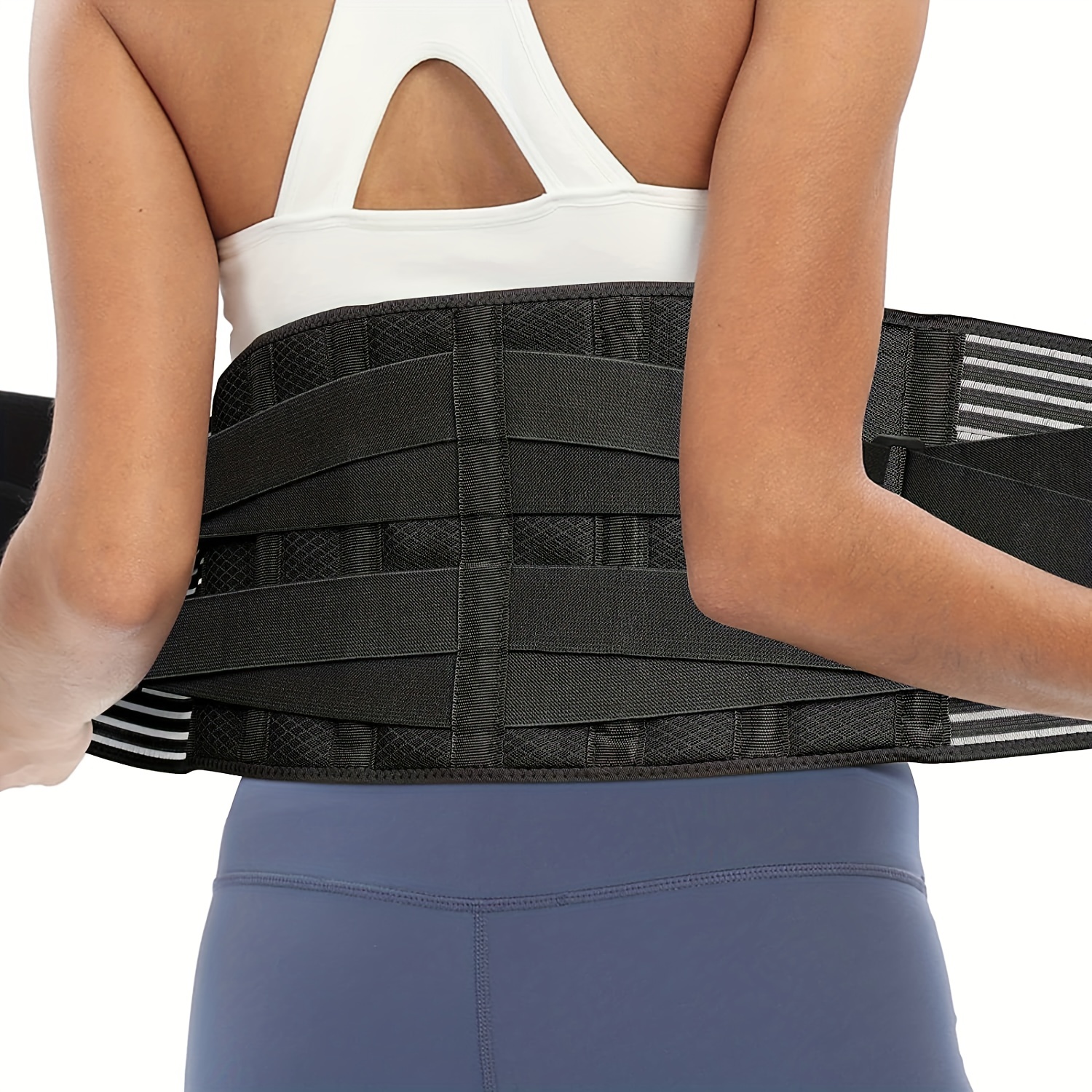 Lumbar/back Support Belt With Triangular Pads And Support - Temu