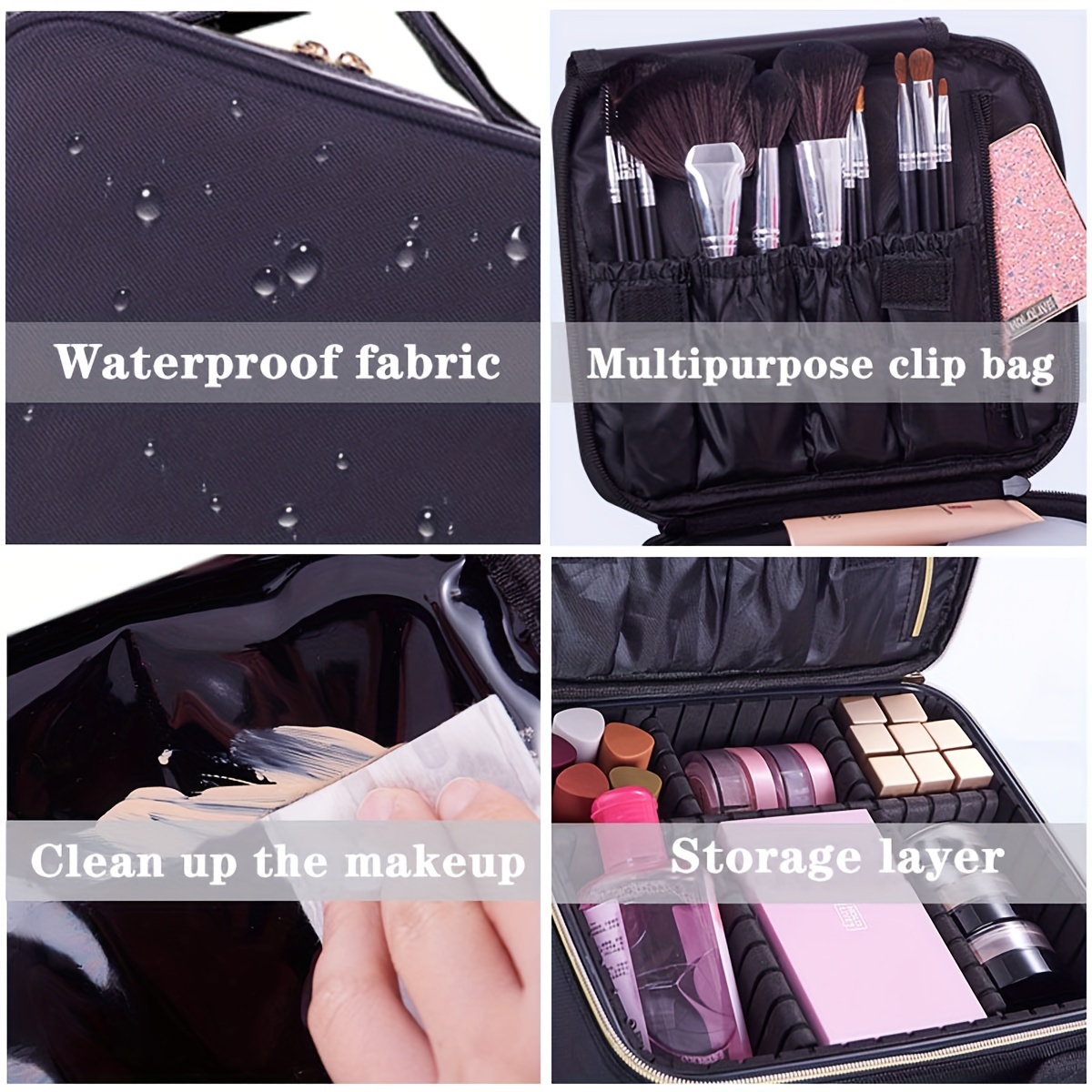Makeup Bag Travel Make Bag Large Cosmetic Bags Professional - Temu