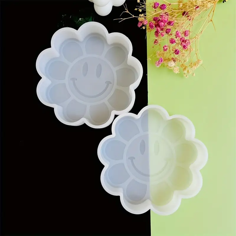 Smile Flower Face Silicone Mold Car Freshies Molds Oven Safe - Temu