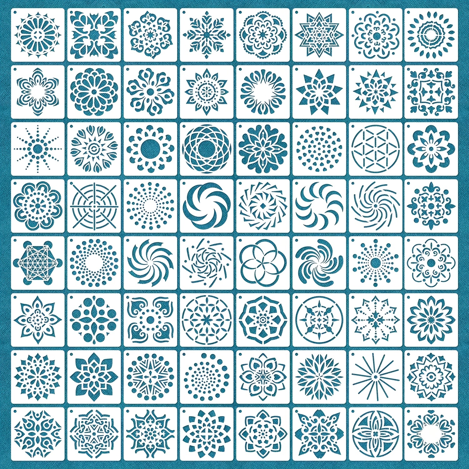 

64 Pieces Stencils For Painting, Small Reusable Mandala Dot Stencil, Art Craft Template For Painting On Wood, Wall, Fabric, Rock, Chalkboard, Sign, Diy Art Scrapbook Projects Eid Al-adha Mubarak