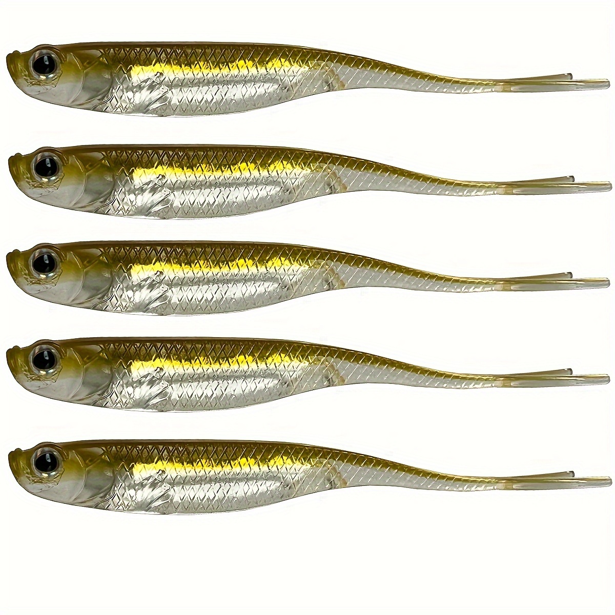 Funzhan Fishing Soft Lures for Bass Artificial Plastic Baits Paddle Tail  Swimbaits Creature Shad Proven Colors Natural Oils Portable Box for Crappie
