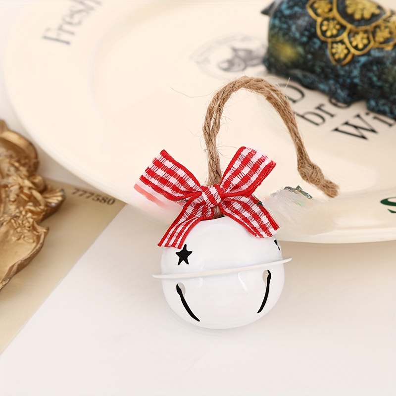 Christmas Bell Ornaments, Metal Jingle Bells with Bowknot and