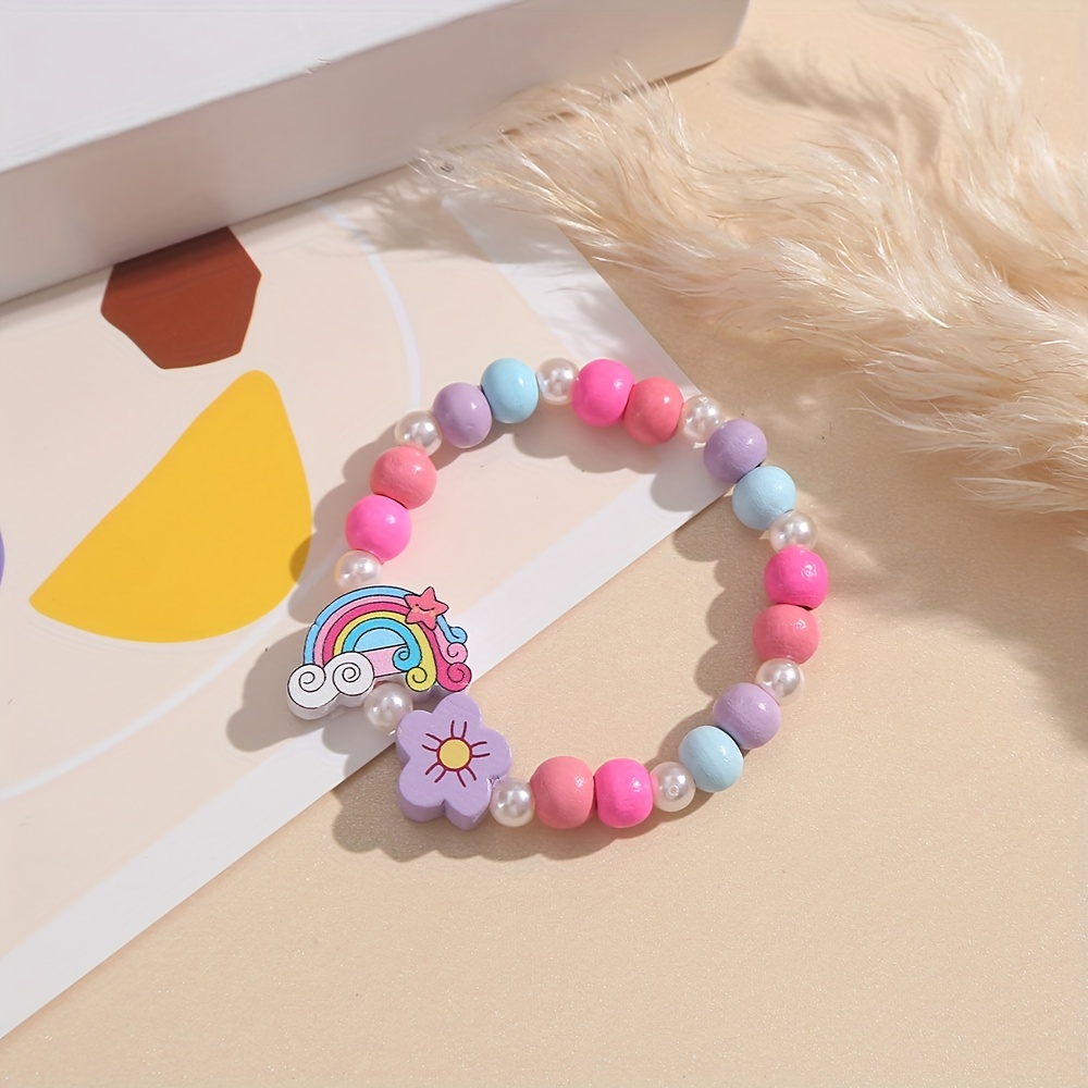 1pc 6/8/10/12/14mm Cute Candy Color Tourmaline Chalcedony Beaded Bracelet, Colorful Chalcedony Hand String for Teen Girls,Temu
