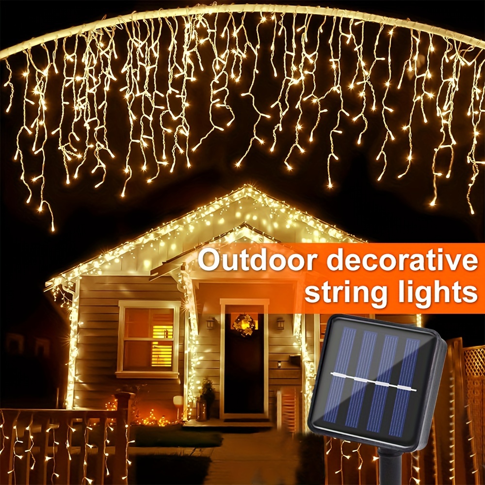 1pc Led Icicle String Light With Remote Control, Indoor & Outdoor Use For  Christmas, New Year, Wedding, Party, Garden, Roof, Porch, Corridor  Decoration Lighting
