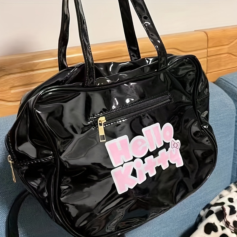 Fashion Luxury Leather Keychain, Cute Black Kitty Car Bag Accessories.