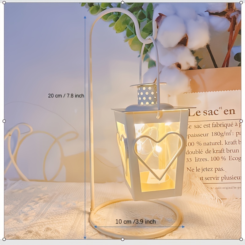 6 Plastic Mini Lantern Lamps with LED Tealight Candles - Gold