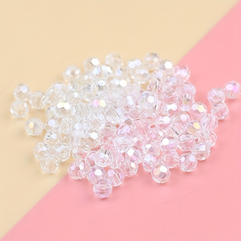 Preciosa Crystal Faceted Round Bead 4mm LIGHT ROSE AB